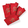 Holiday Nouveau Red 4-Piece Cloth Napkin Set