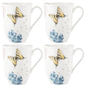 Butterfly Meadow Hydrangea 4-piece Mug Set