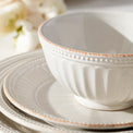 French Perle Groove 12-Piece Plate & Bowl Dinnerware Set
