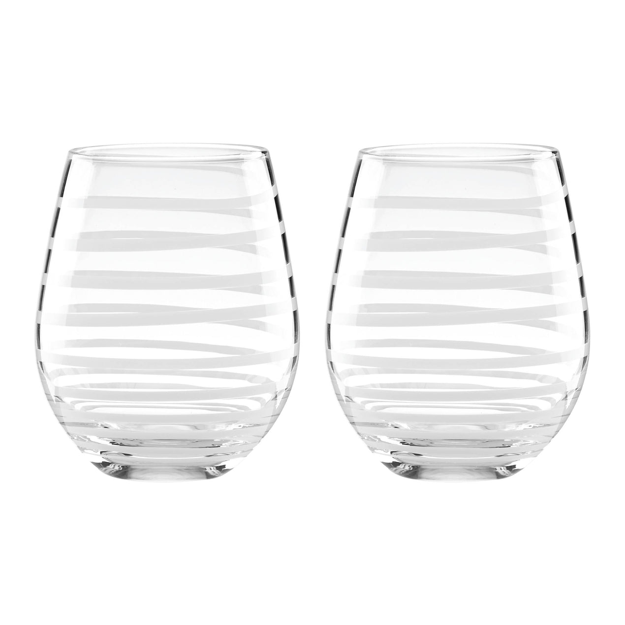 Set of 2 lenox stemless wine glasses