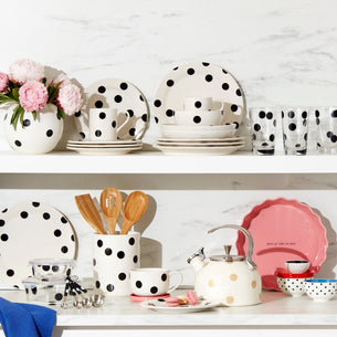 deco dot 12 piece dinnerware set