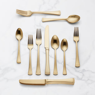 Portola Gold Satin 60 Piece Flatware Set