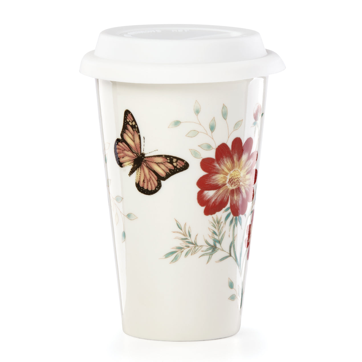 Lenox Butterfly Meadow 10 oz. Porcelain Mult-Color Travel Mug 837583 - The  Home Depot