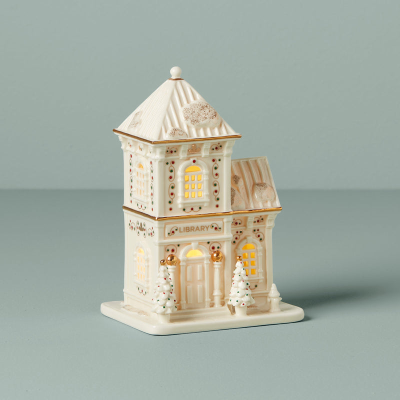 Mistletoe Park Light-Up Library Figurine