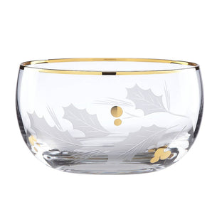 Holiday Gold Glass Nut Bowl