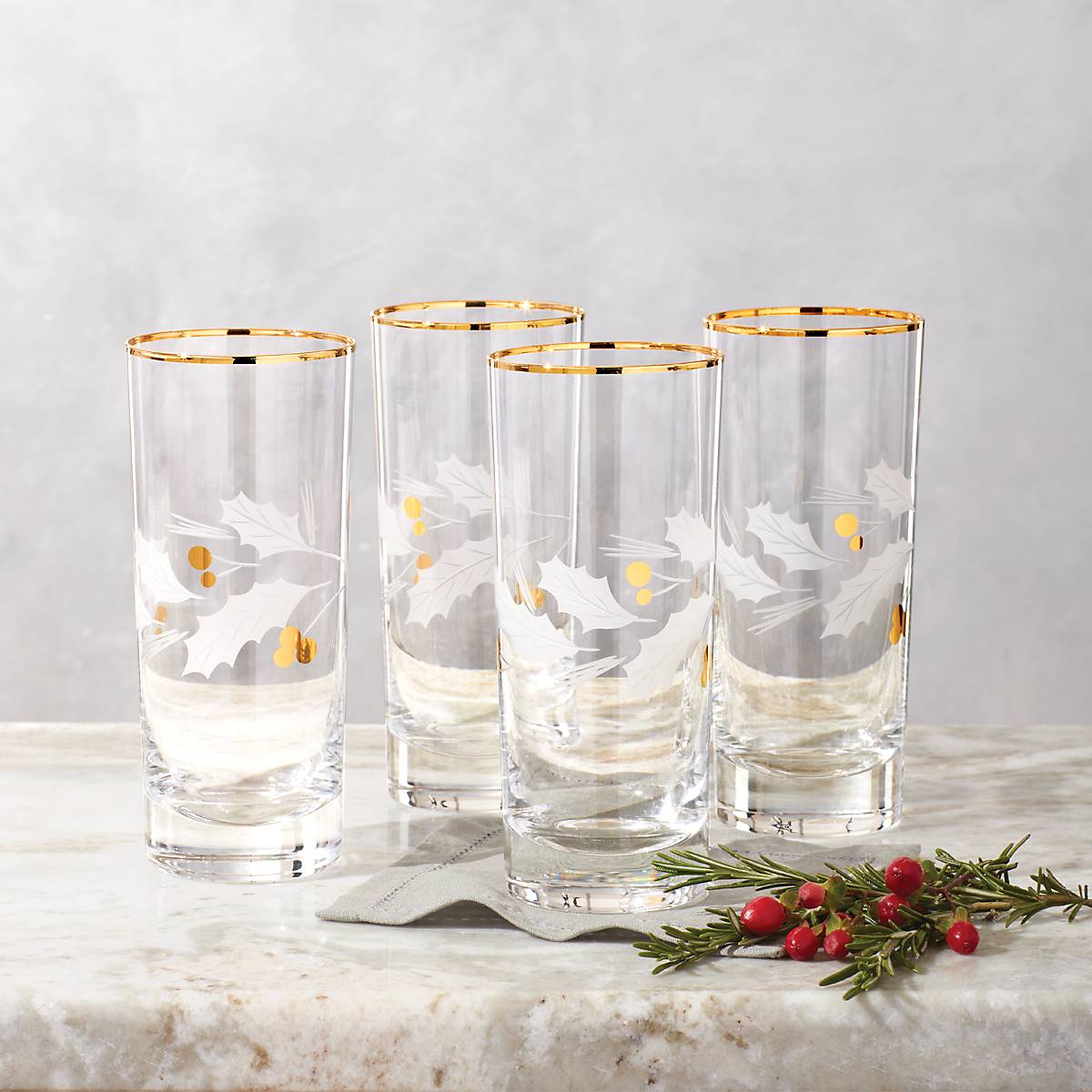 Lenox Holiday 4-Piece Iced Beverage Glass Set