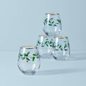 Holiday 4-Piece Stemless Wine Glasses