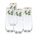 Holiday Stemless 4-Piece Flute Set