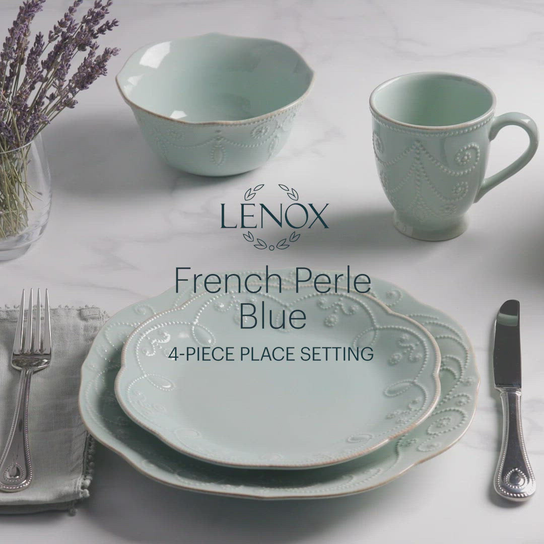French Perle Blue 4-Piece Place Setting