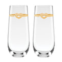 With Love 2-Piece Stemless Toasting Flutes