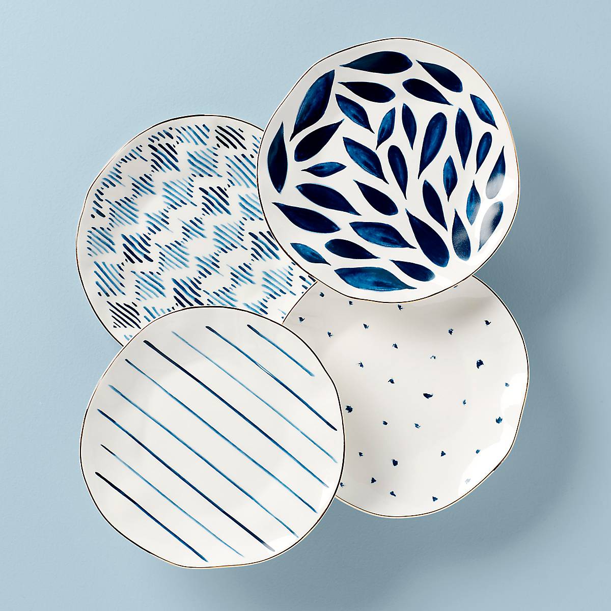 cambridge silversmiths Blue Bay 4-Piece Dessert Plate Set