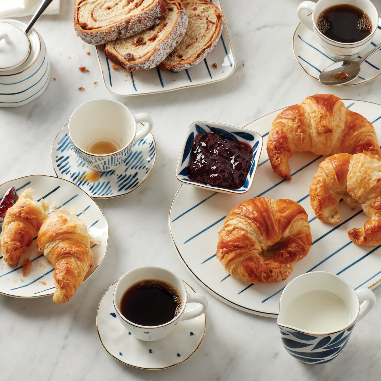 Our Table Simply White Fine Ceramic 6 Piece Espresso Demi Cup and Saucer Set in White