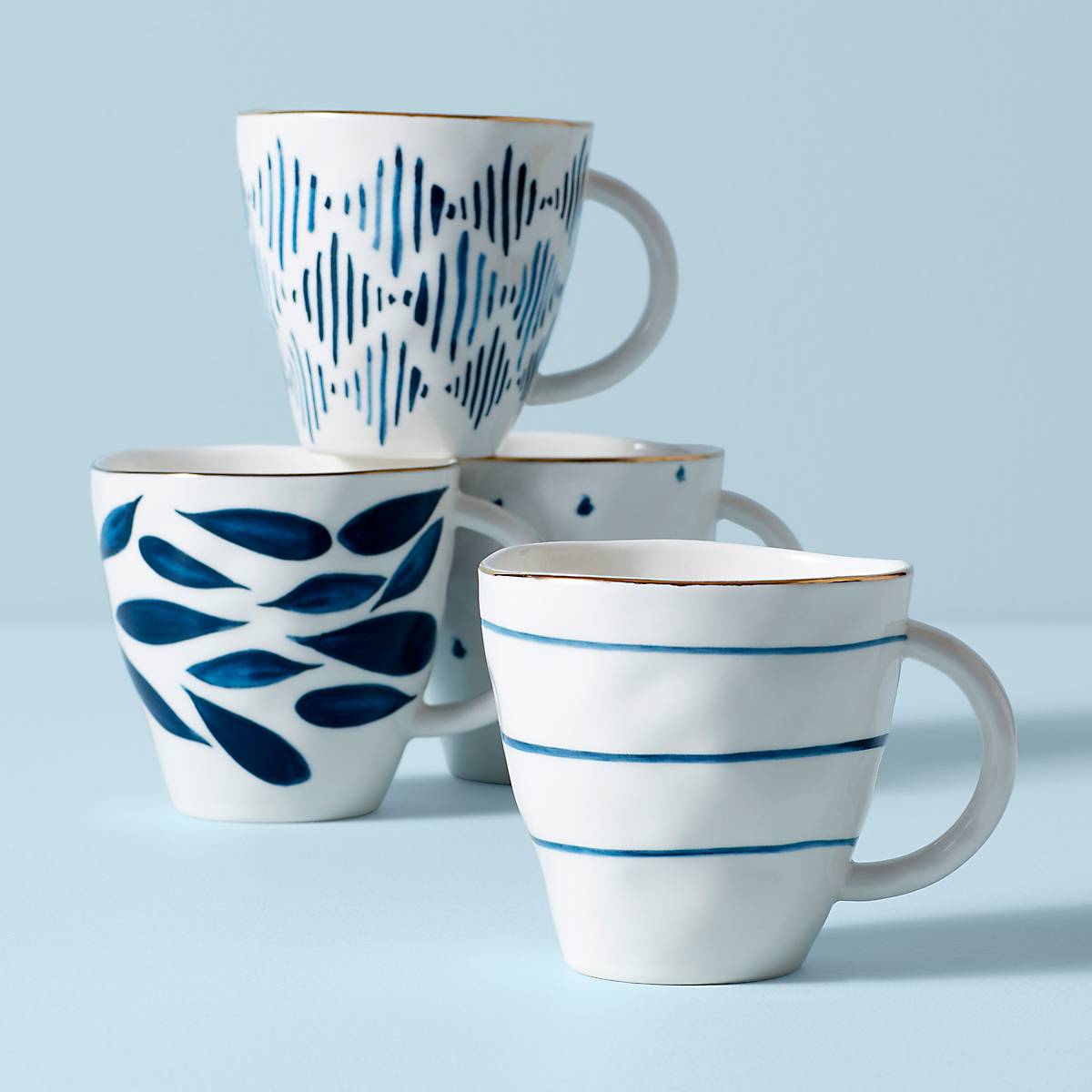 cambridge silversmiths Blue Bay 4-Piece Dessert Mug Set