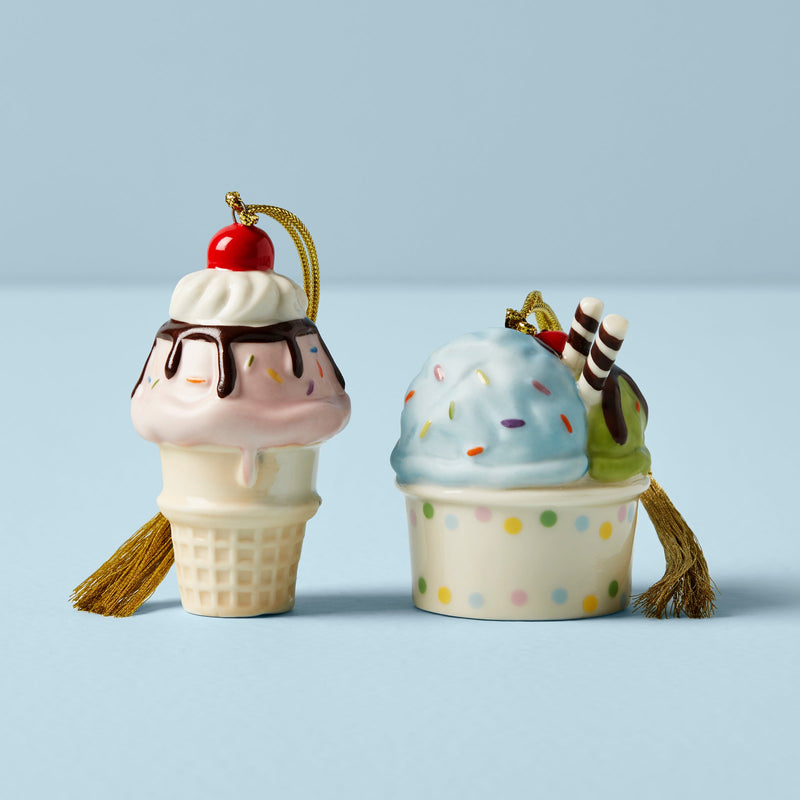 Forever Friends Ice Cream 2-Piece Ornament Set