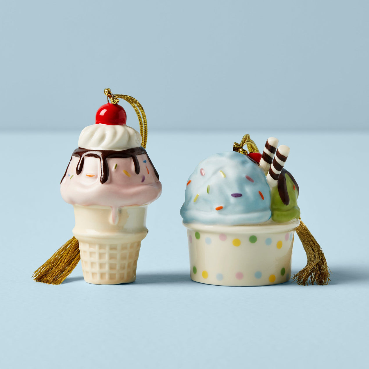 Forever Friends Ice Cream 2-Piece Ornament Set