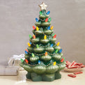 Treasured Traditions Green Light-Up Tree Figurine