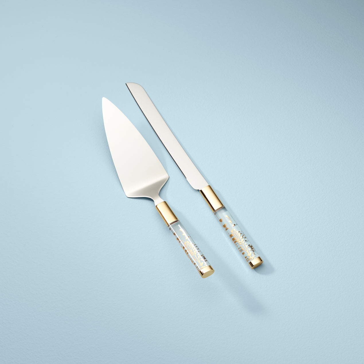 cambridge silversmiths Opal Innocence Flourish 2-Piece Cake Knife & Server Set