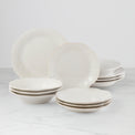 French Perle 12-Piece Plate & Bowl Dinnerware Set