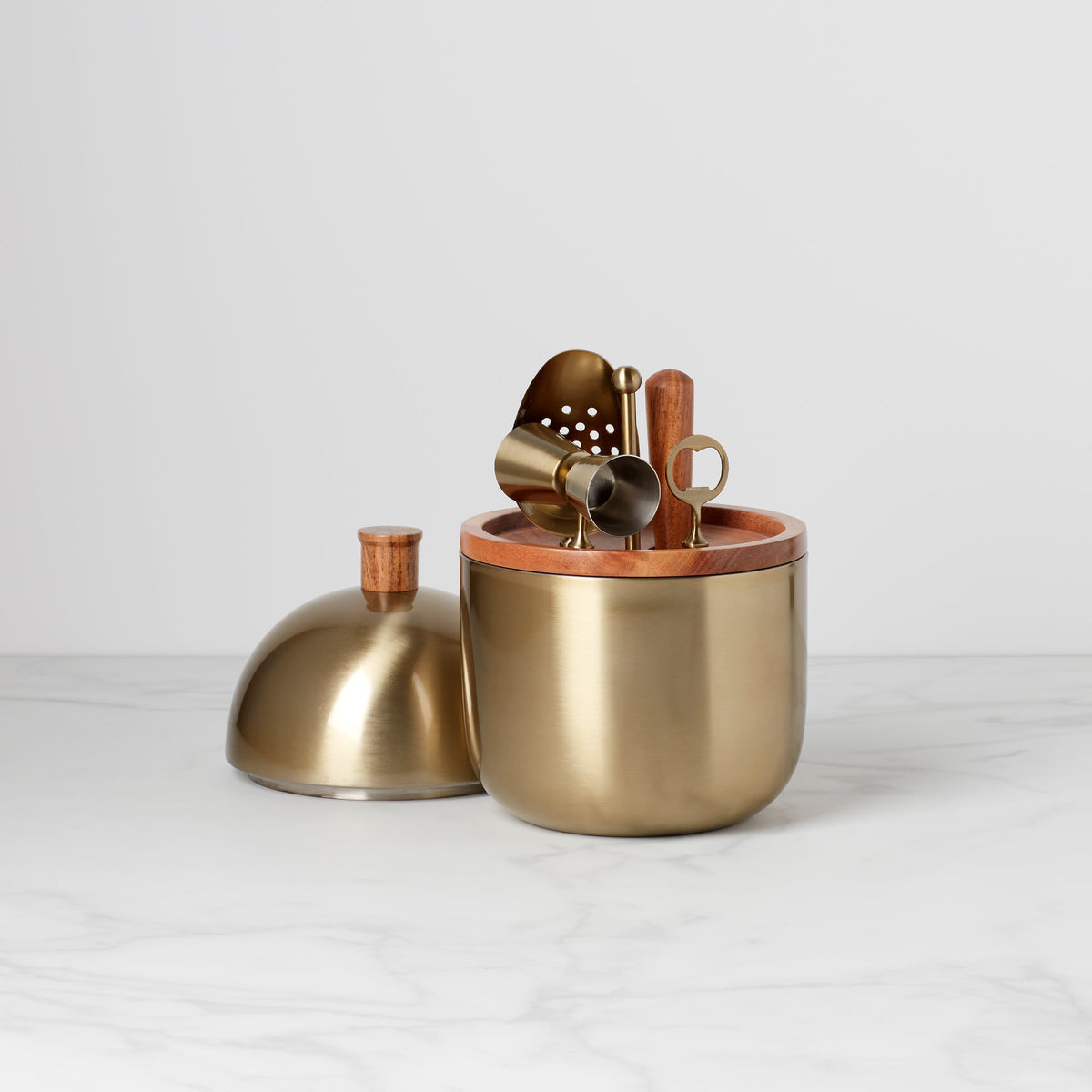 Cocktail Party Brushed Gold Bar Tool Set