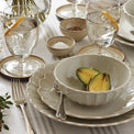 French Perle Scallop 4-Piece Dinner Plate Set