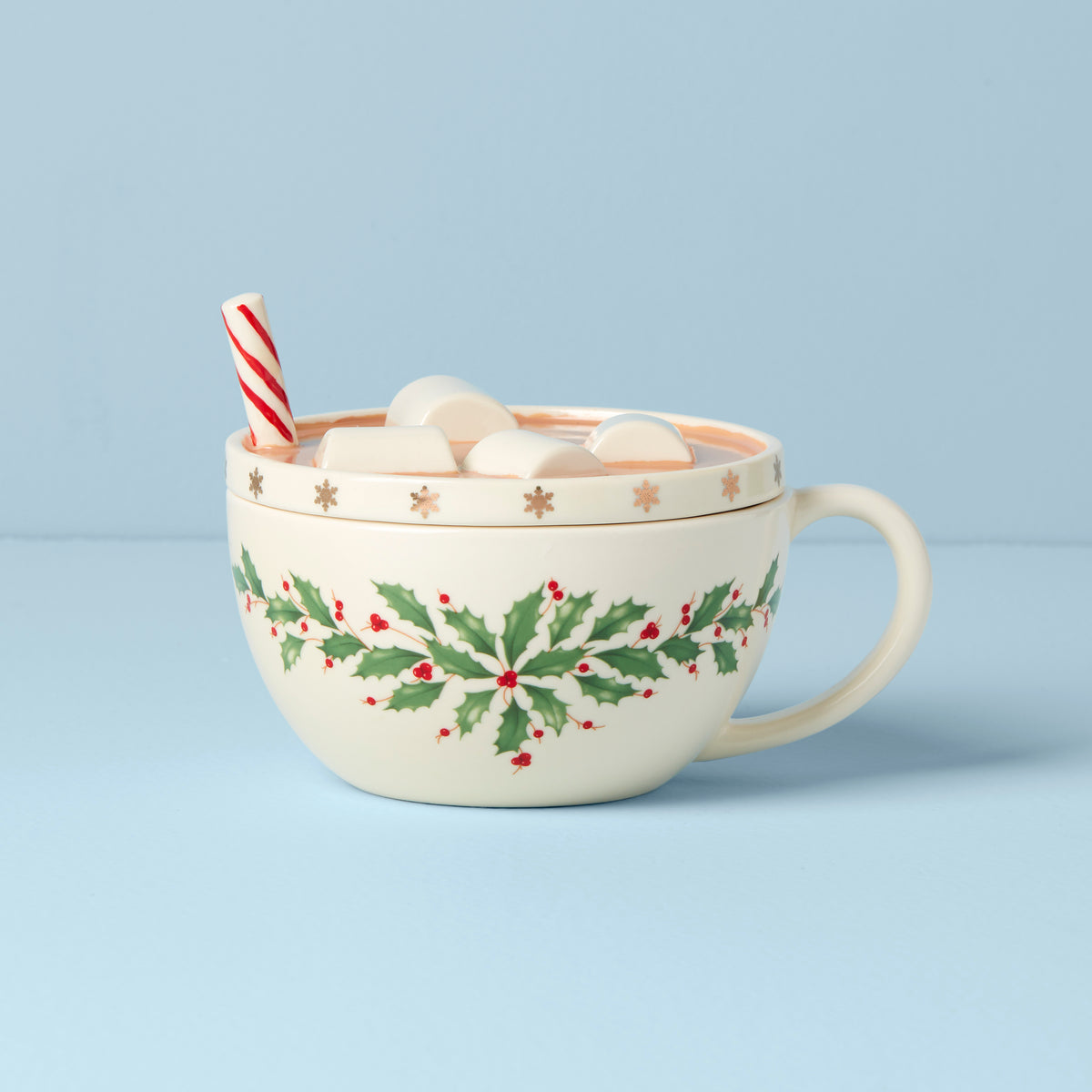 Holiday Cocoa Mug Covered Candy Dish