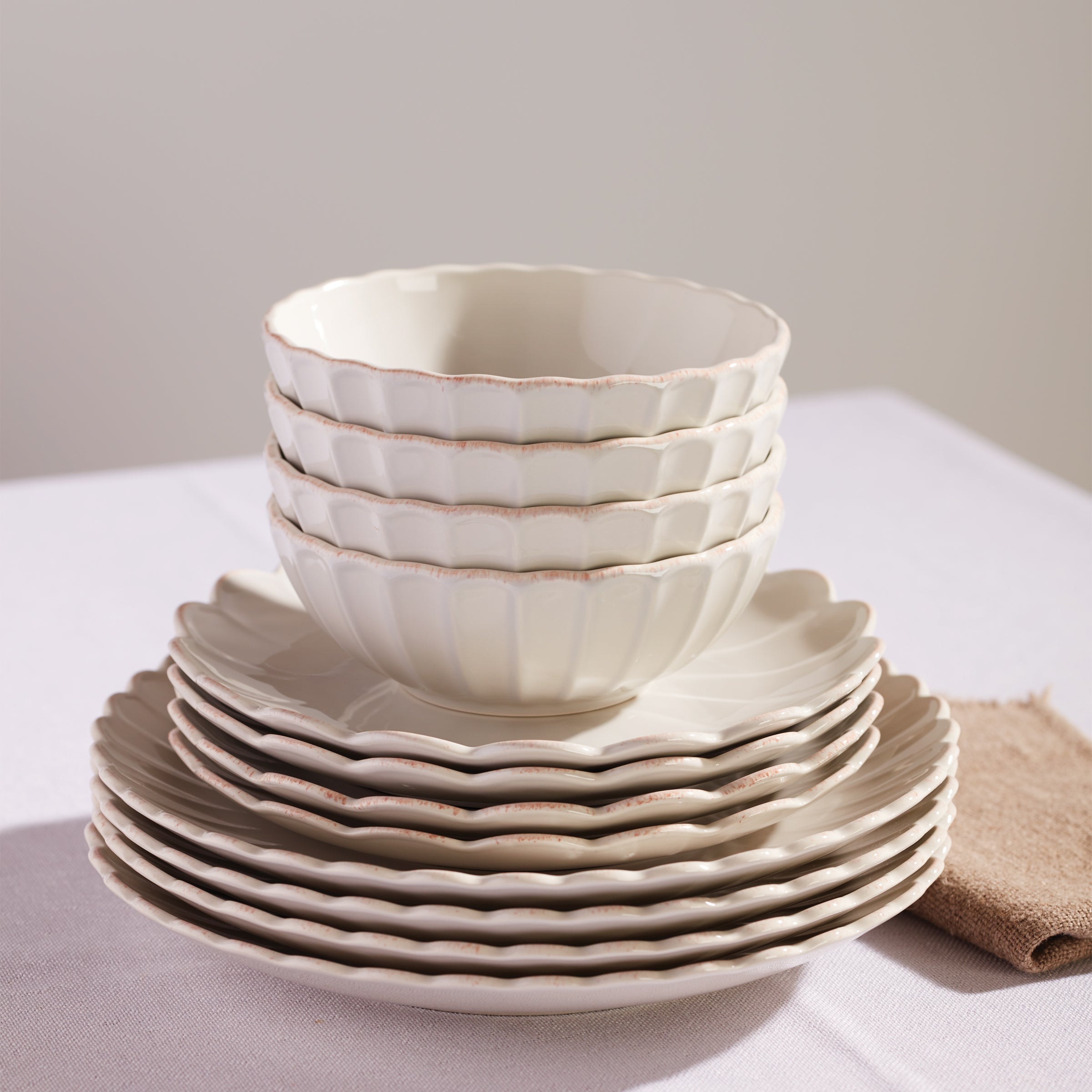 French Perle Scallop White All-Purpose Bowls, Set of 4 – Lenox