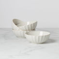 French Perle Scallop White All-Purpose Bowls, Set of 4