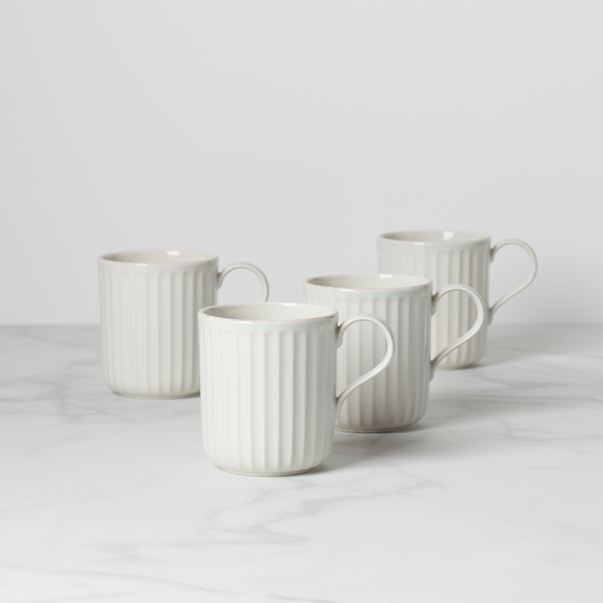 French Perle Scallop White Mugs, Set of 4 – Lenox Corporation