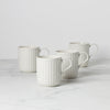 French Perle Scallop White Mugs, Set of 4
