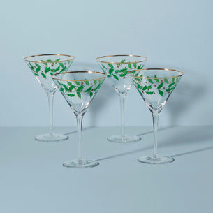 Holiday Martini Glasses, Set of 4