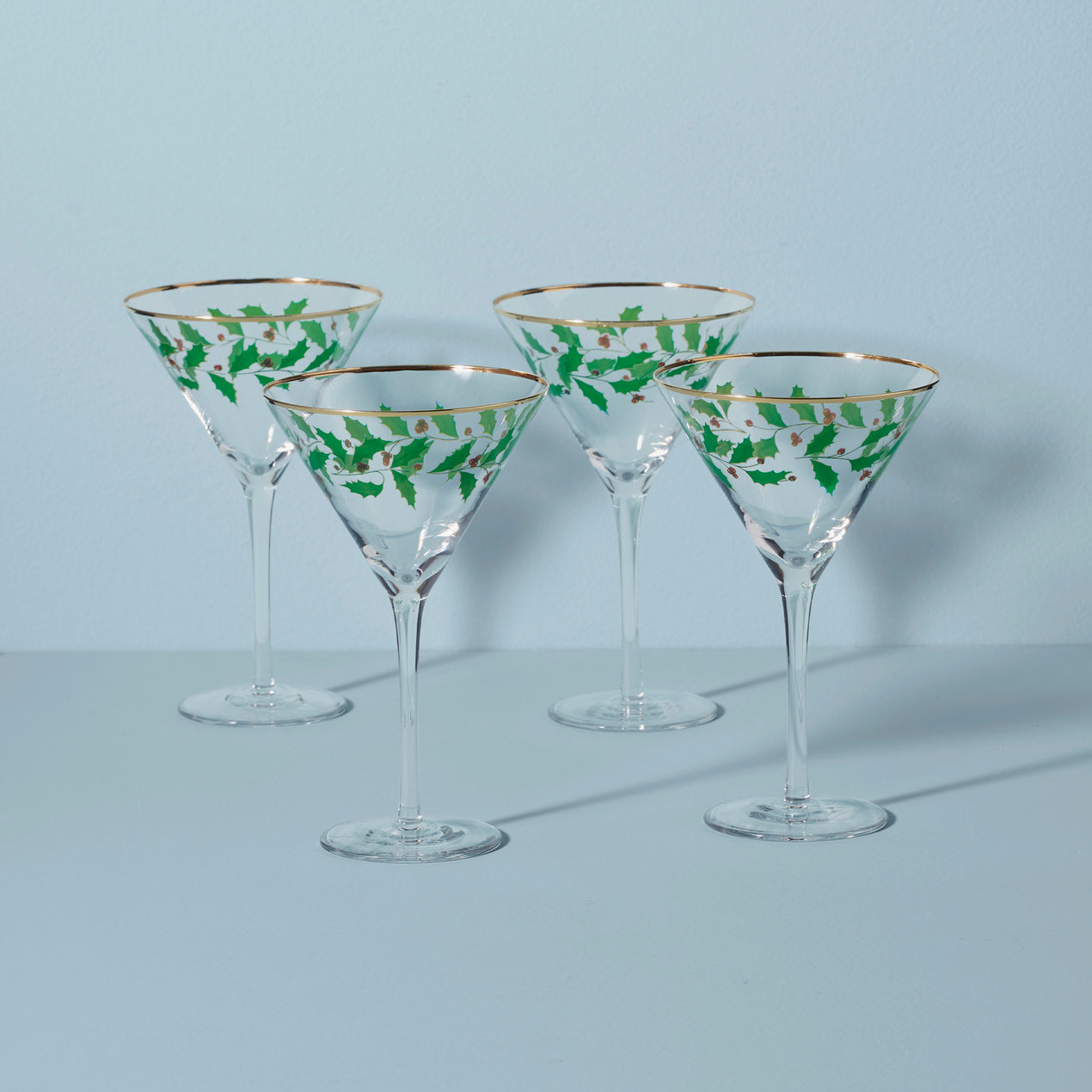 Cheers® Set of 4 Stemless Martini Glasses