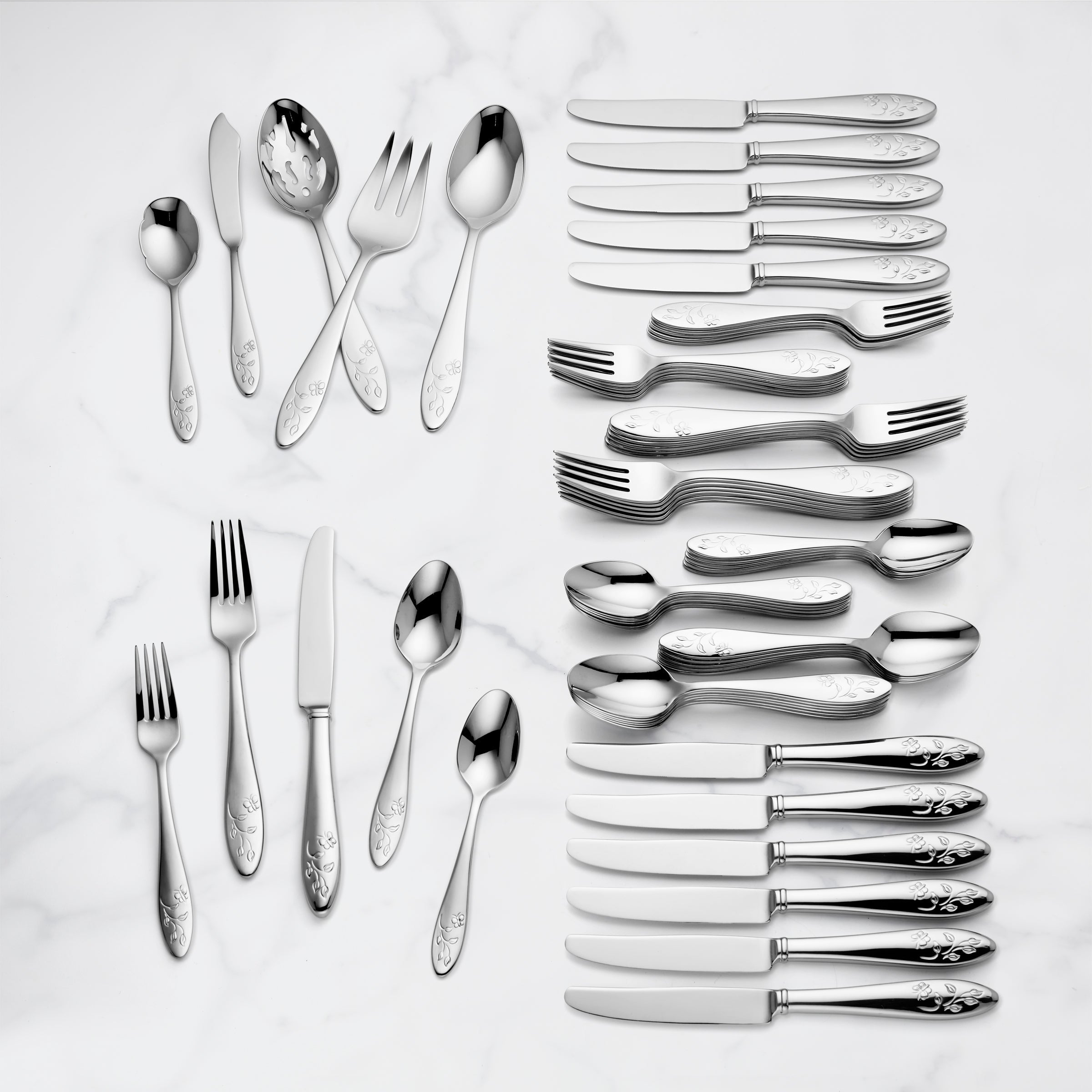 Lenox　ホワイトハウス御用達 カトラリーセット 2セット Amazon.com | Lenox Silverware Set, Butterfly Meadow II Mirror 65