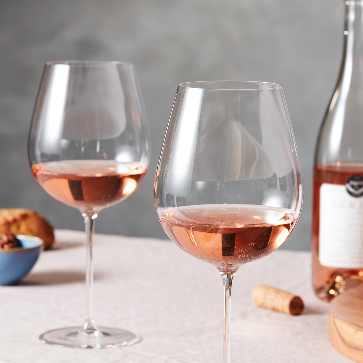 Stackable Stemmed Wine Glasses in Pink Orange | Acrylic | Set of 4