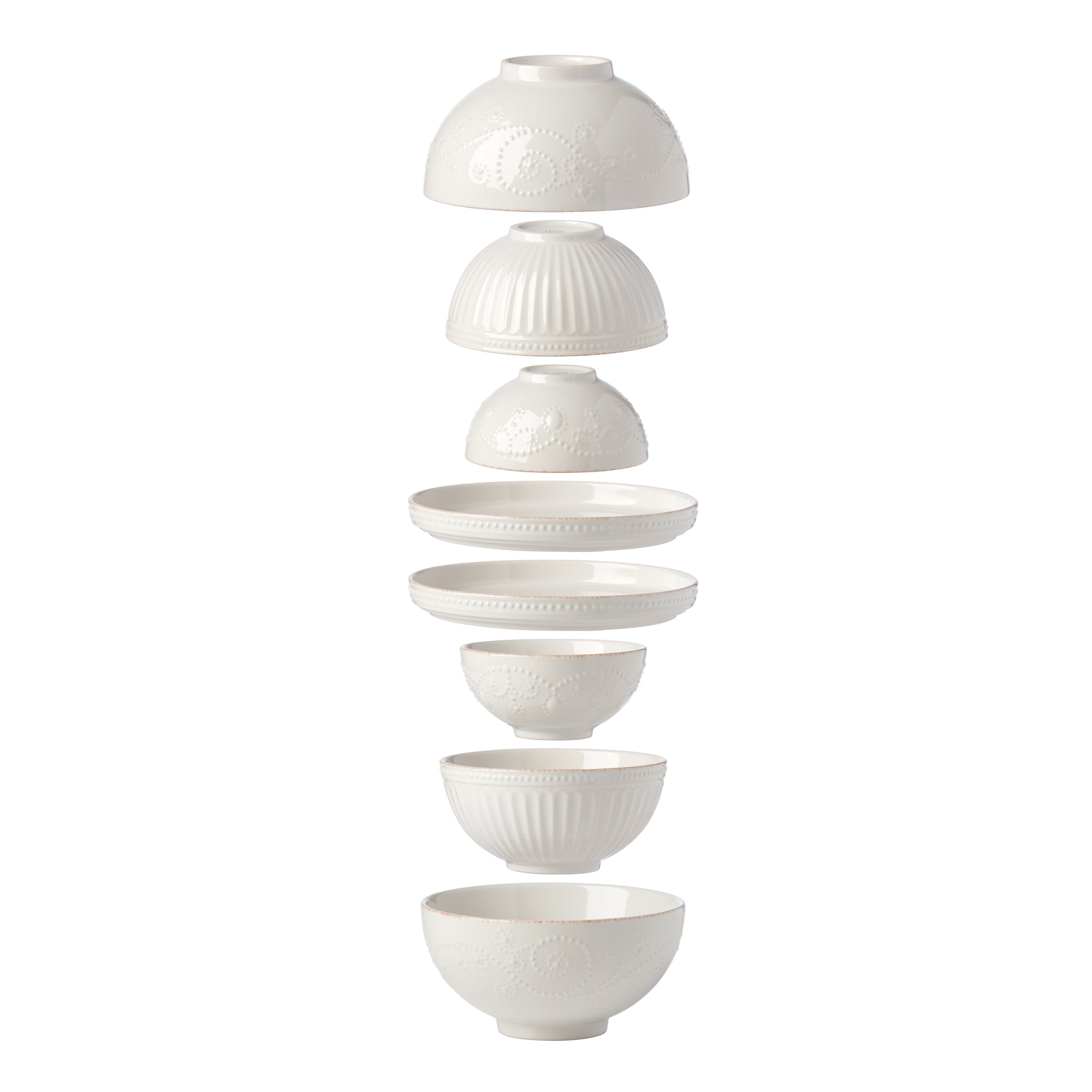 French Perle Luna 8-Piece Nesting Dinnerware Set – Lenox Corporation