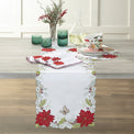 Butterfly Meadow Poinsettia Cutwork 14" x 72" Table Runner