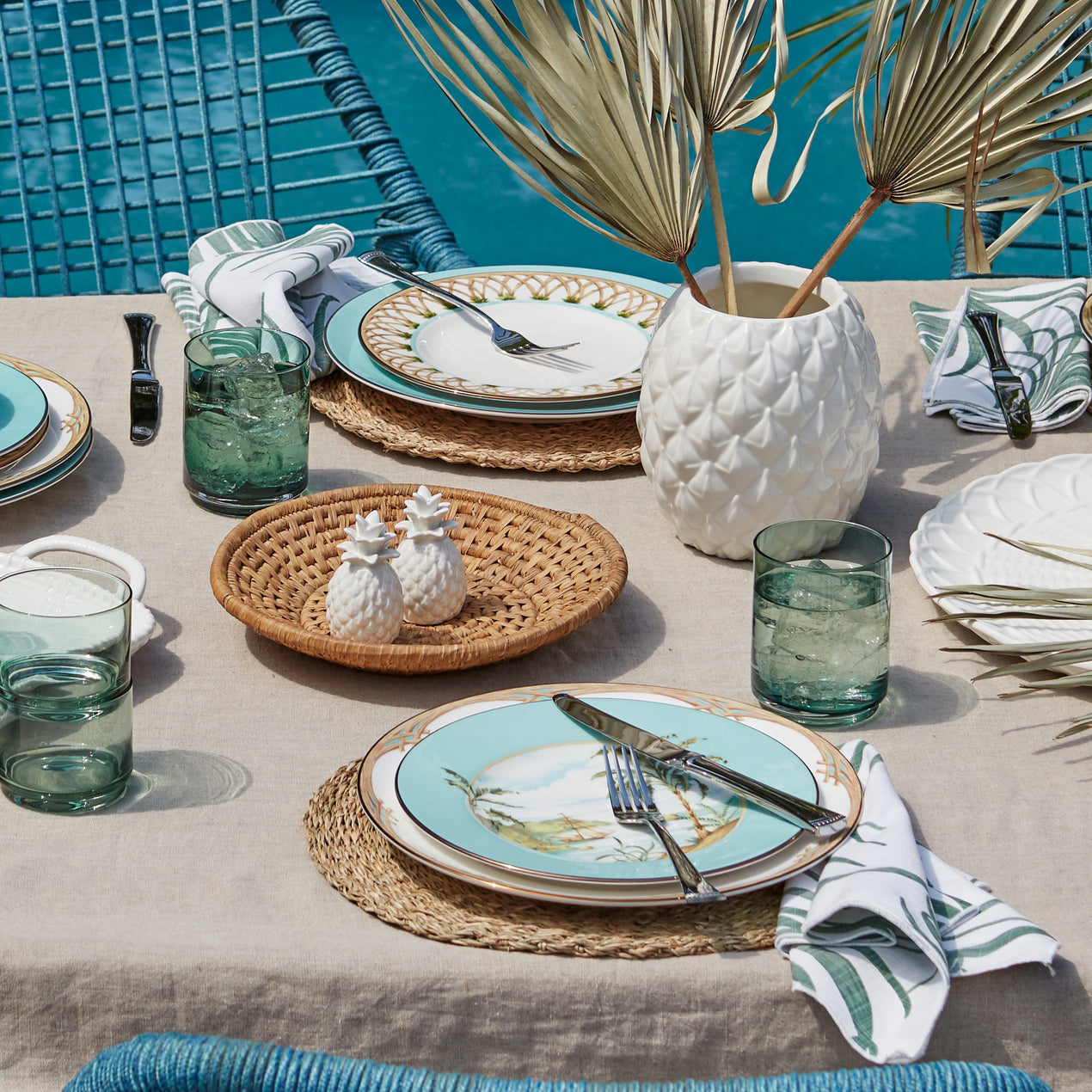 British Colonial Bamboo Accent Plate