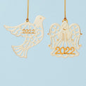 2022 Pierced Dove & Angel Ornaments, Set of 2
