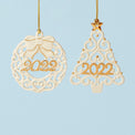 2022 Pierced Wreath & Tree Ornaments, Set of 2