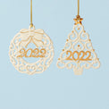 2022 Pierced Wreath & Tree Ornaments, Set of 2