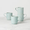 French Perle Scallop Ice Blue Mugs, Set of 4
