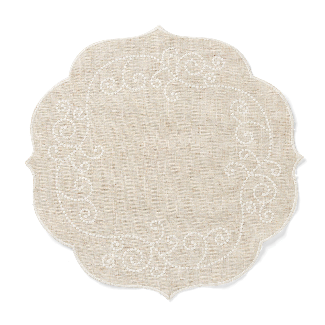 cambridge silversmiths French Perle Linen Round Placemat