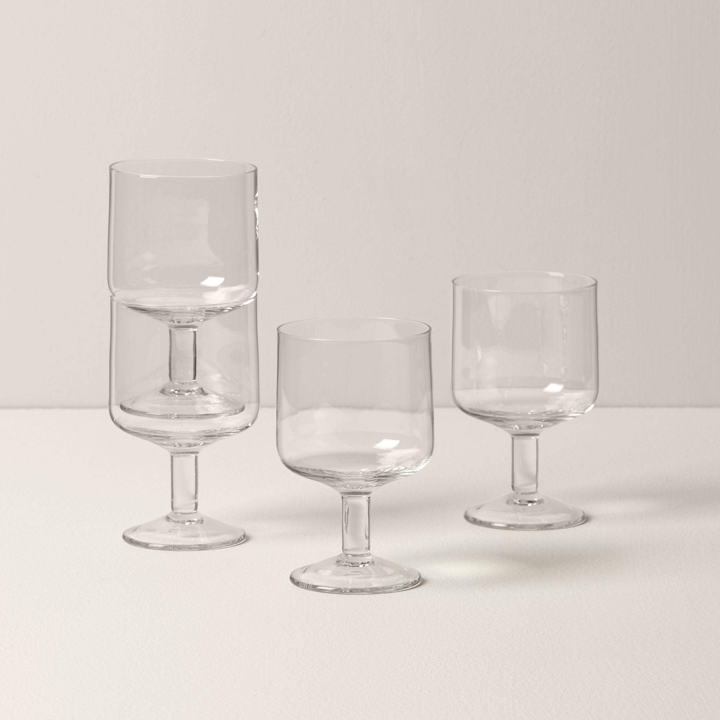 Buy Set of 4 Tribeca Stackable Wine Glasses beige online