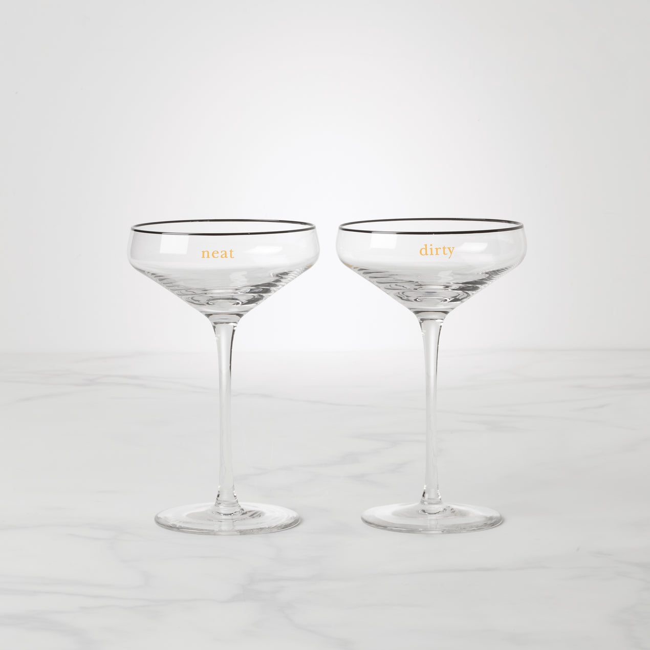 Kate Spade New York Cheers to US Dirty Neat Martini Glasses Set of 2