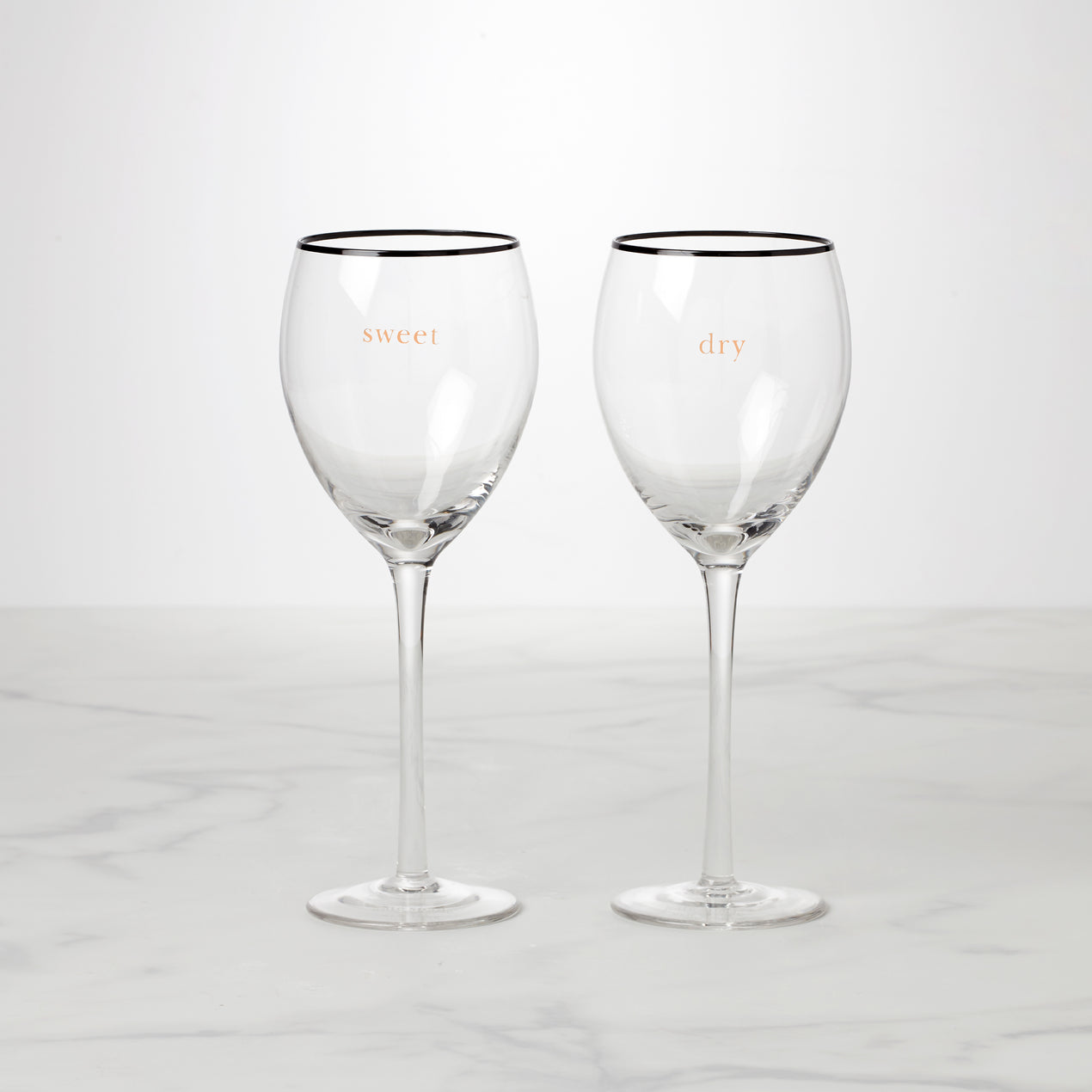 Kate Spade New York Cheers to US Sweet Dry Wine Glasses Set of 2