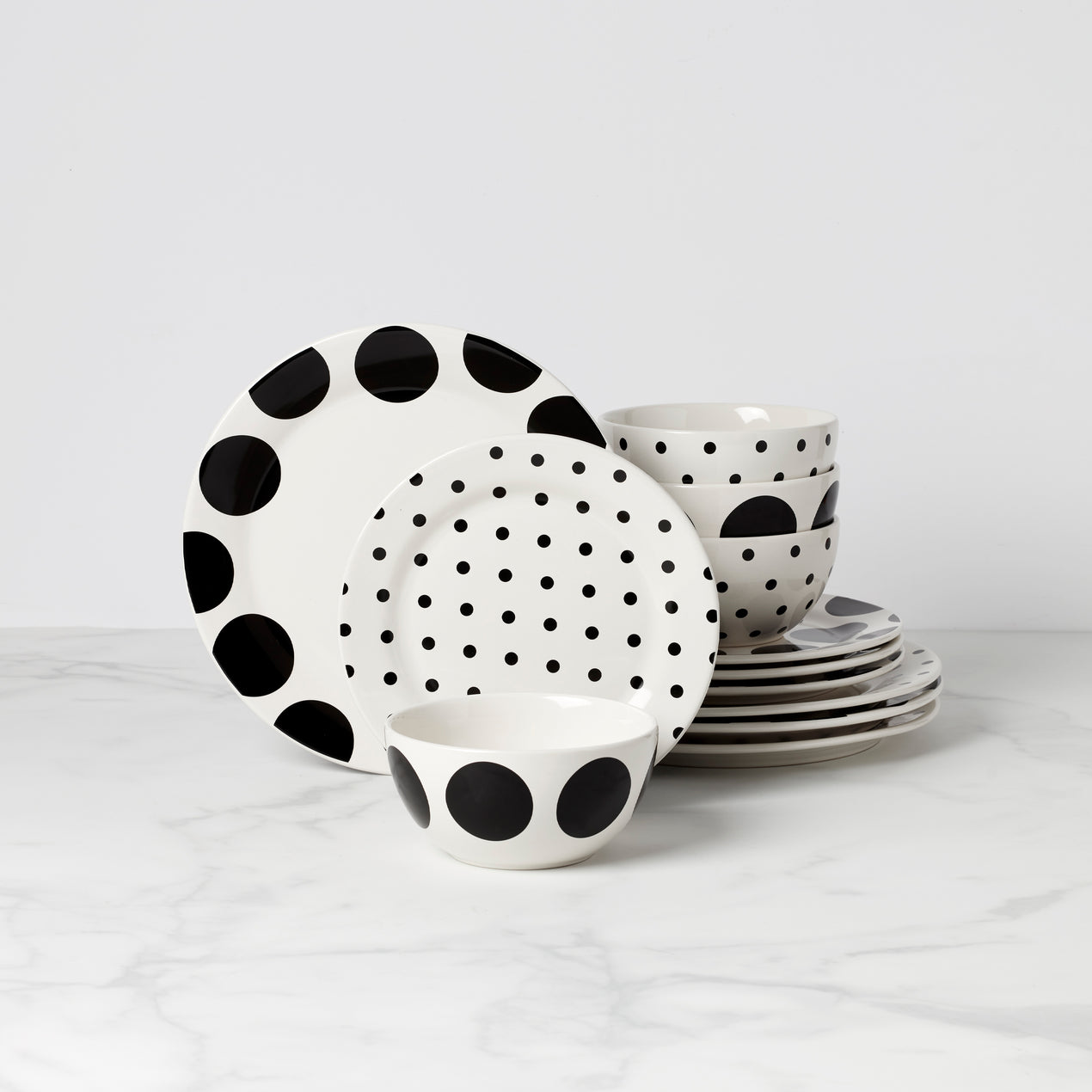 Kate Spade New York on The Dot 12 Piece Dinnerware Set - White