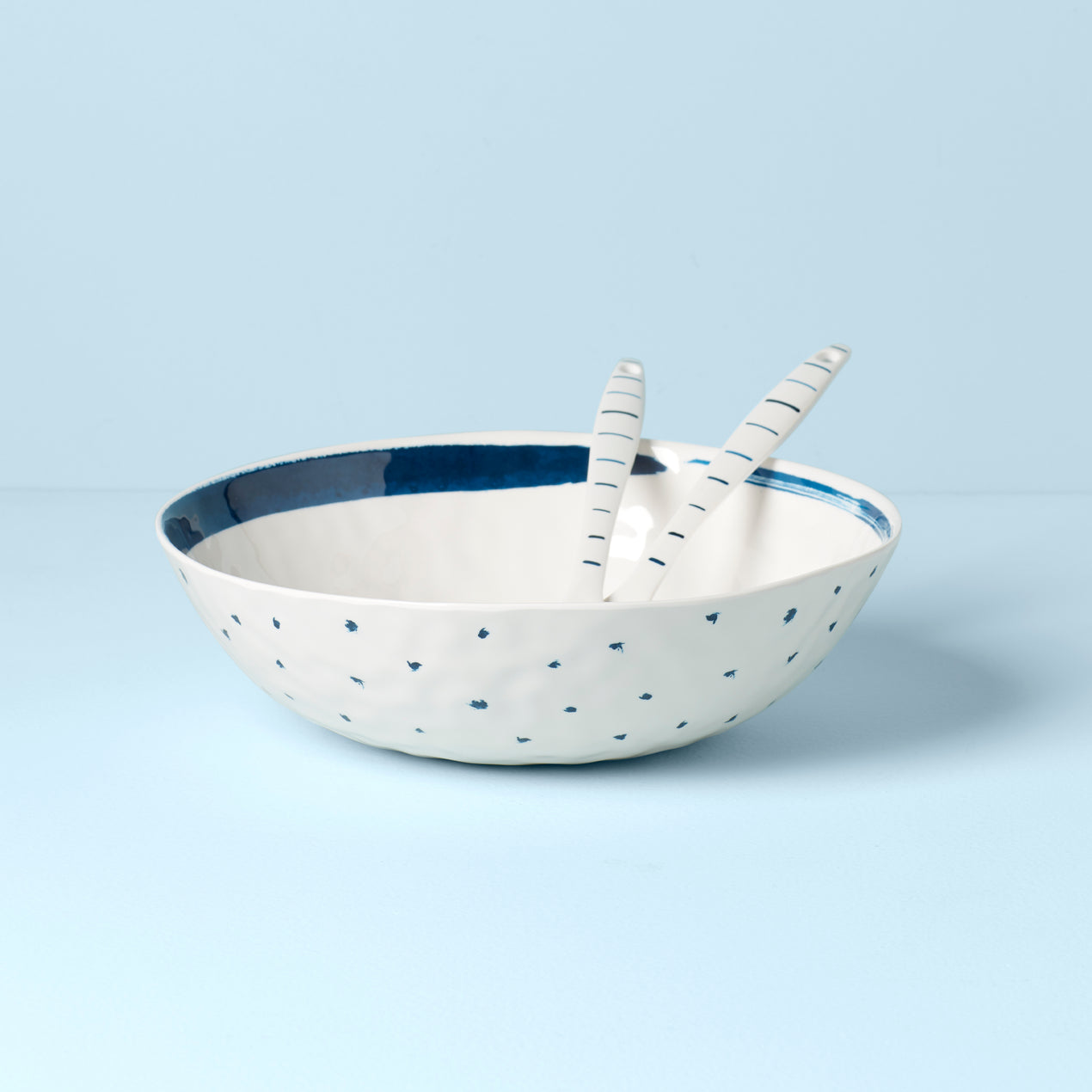 Blue Bay Melamine Salad Bowl With Servers – Lenox Corporation