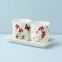 Butterfly Meadow 3-Piece Herb Pots & Tray Set