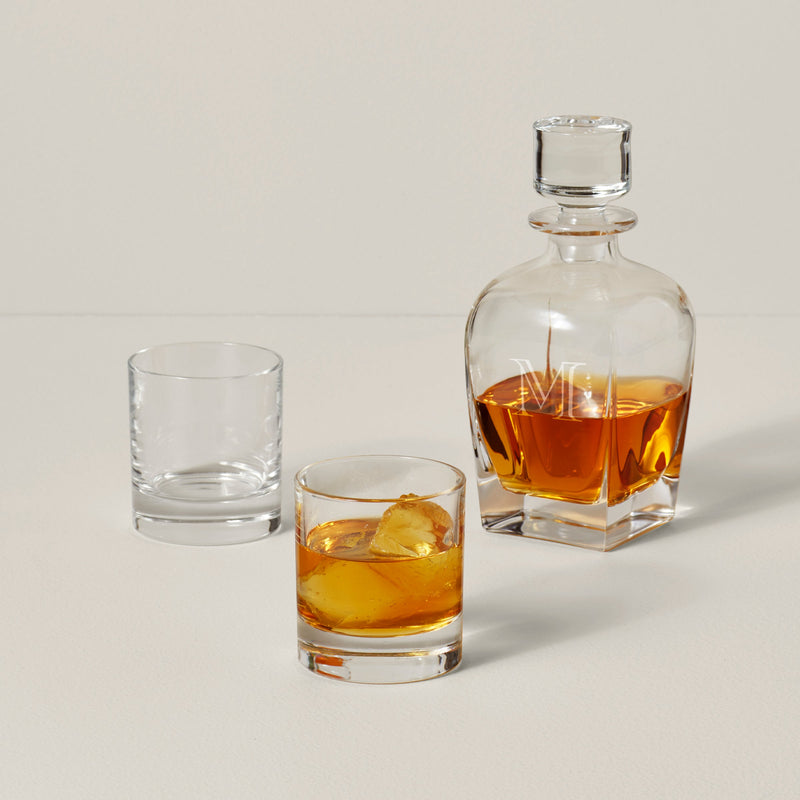 Personalized Tuscany Classics 3-Piece Whiskey Decanter & Glass Set