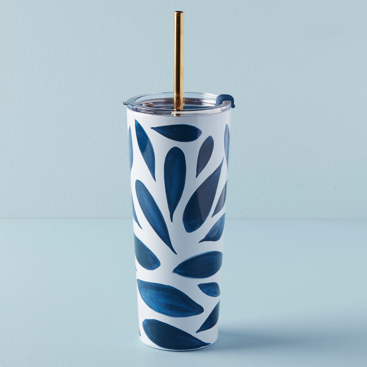 Blue Bay Leaf Stainless Steel Tumbler With Straw – Lenox Corporation