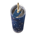 Blue Bay Dot Pattern Stainless Steel Tumbler With Straw